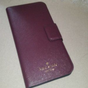 Kate Spade New York plum saffiano leather cell phone case NWOT